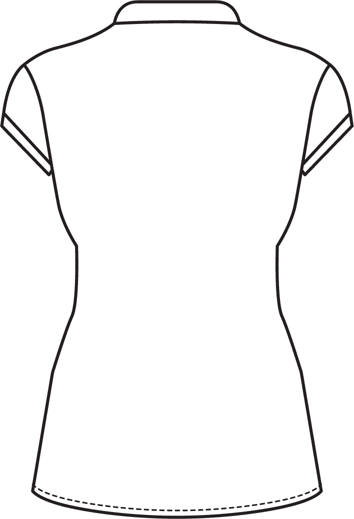 polo tshirt mock up flat outline with alternative view
