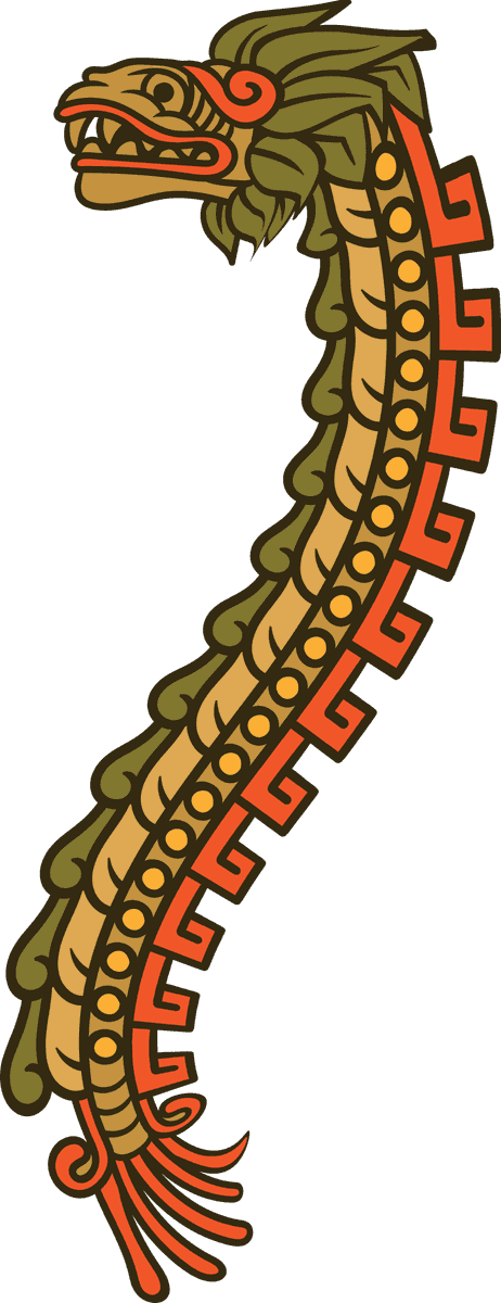 quetzalcoatl vector art featuring an intricate serpent design with cultural significance and vibrant colors