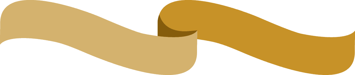 ribbon in various styles in golden