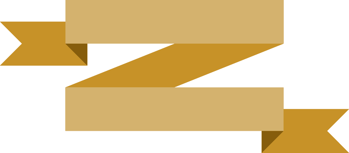 ribbon in various styles in golden