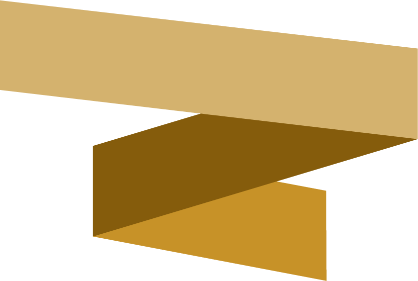 ribbon in various styles in golden