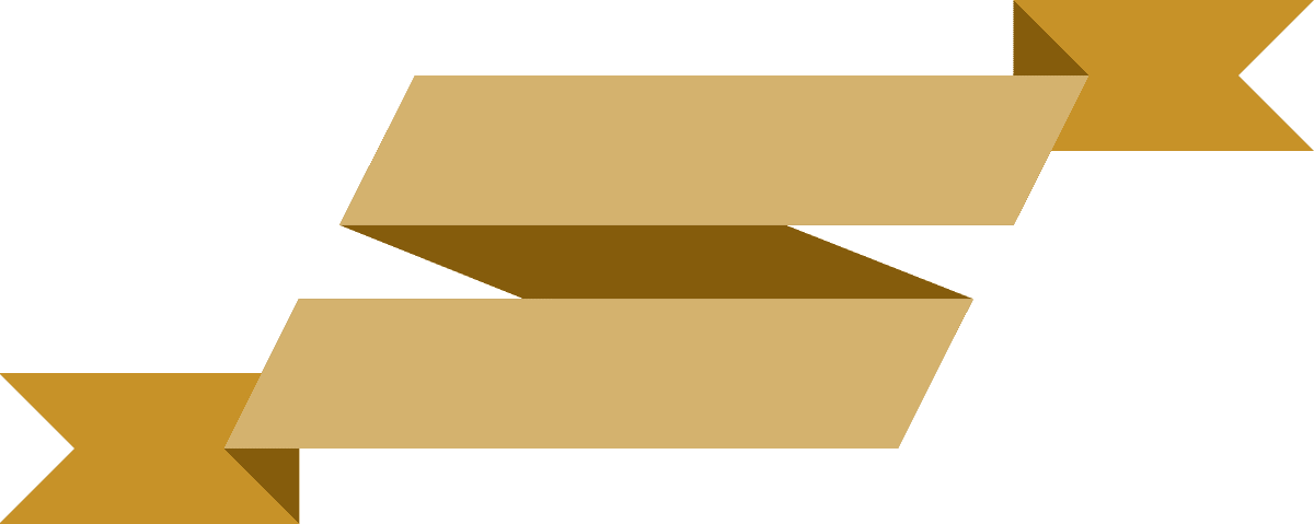 ribbon in various styles in golden