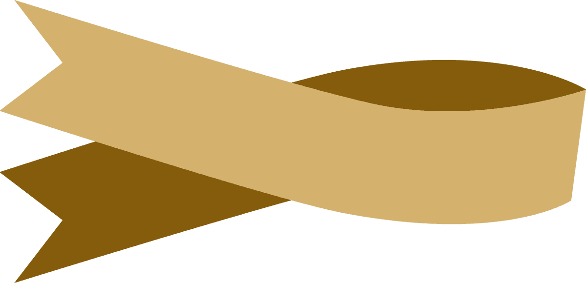 ribbon in various styles in golden
