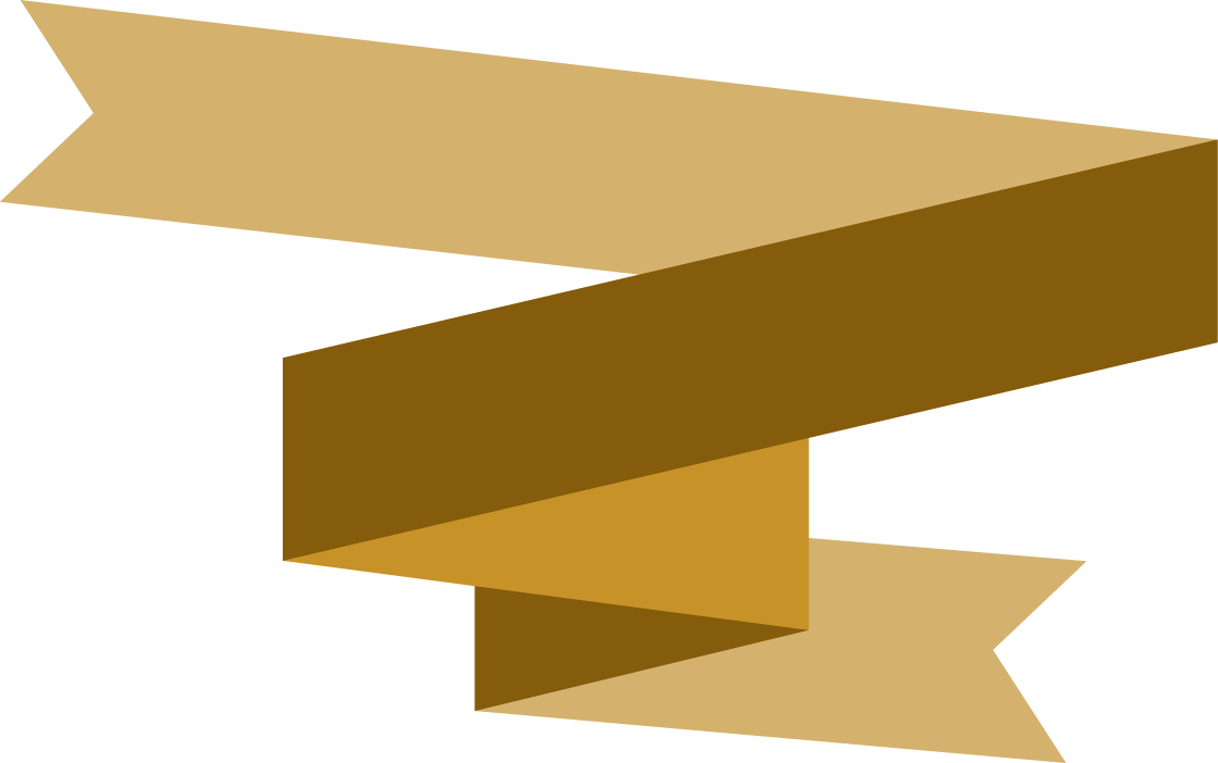 ribbon in various styles in golden