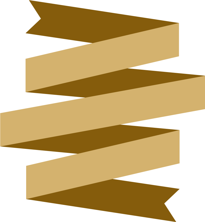 ribbon in various styles in golden
