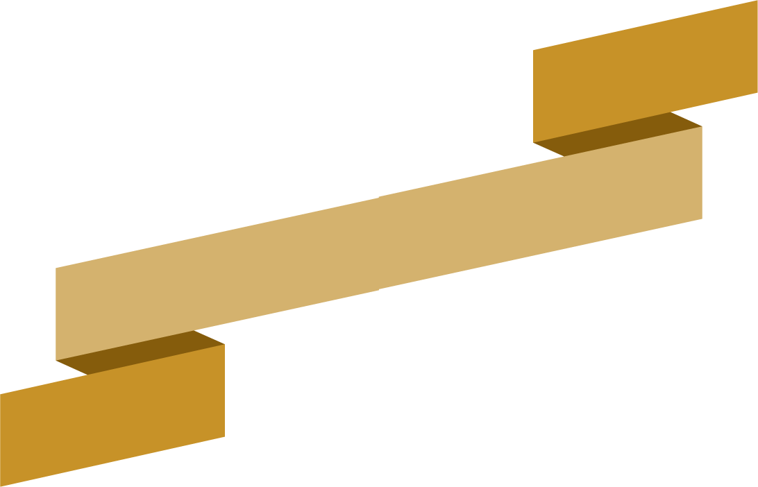 ribbon in various styles in golden
