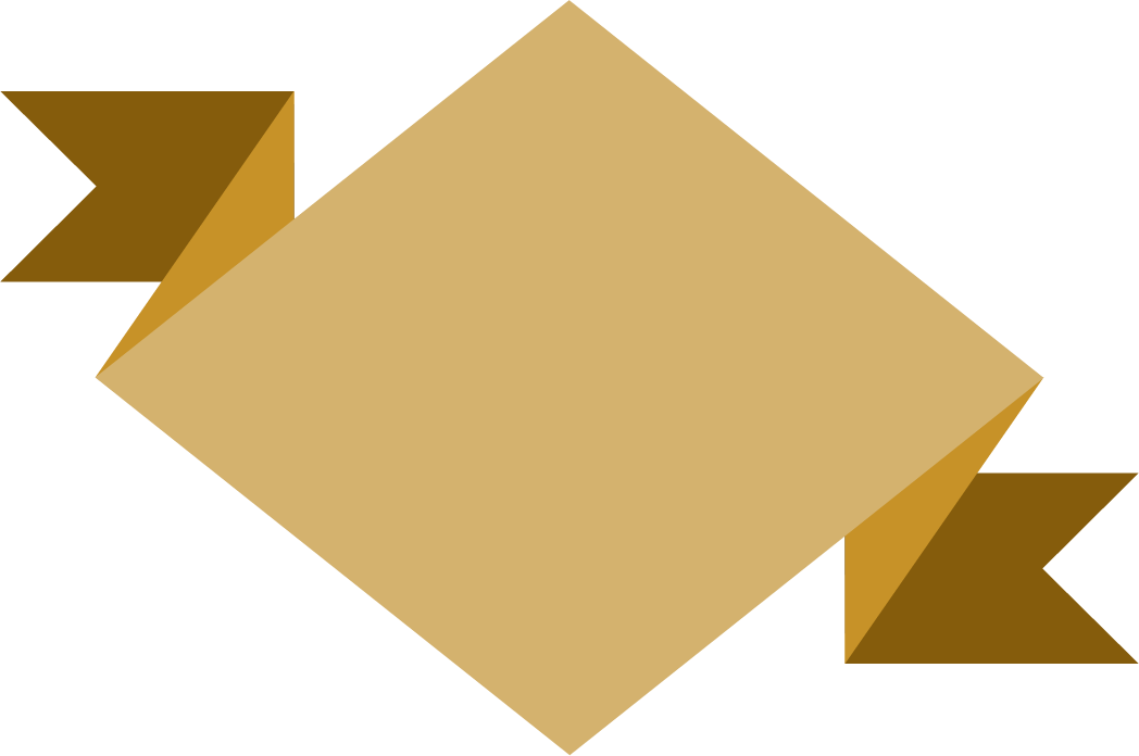 ribbon in various styles in golden