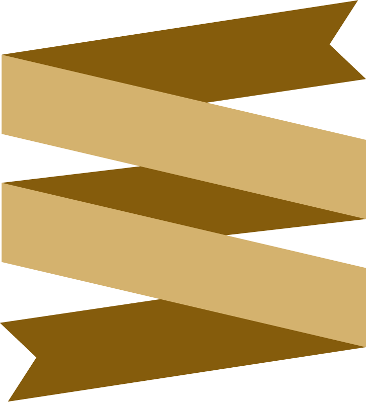 ribbon in various styles in golden