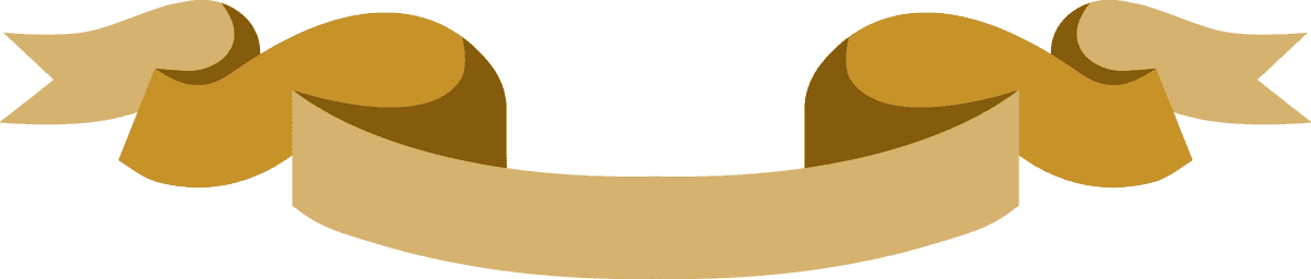 ribbon in various styles in golden