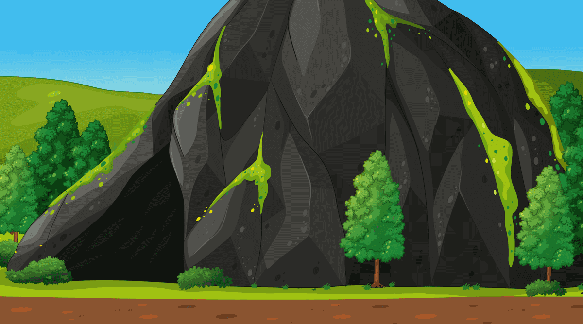 serene landscape scenes featuring a majestic rock formation and lush greenery in vibrant colors