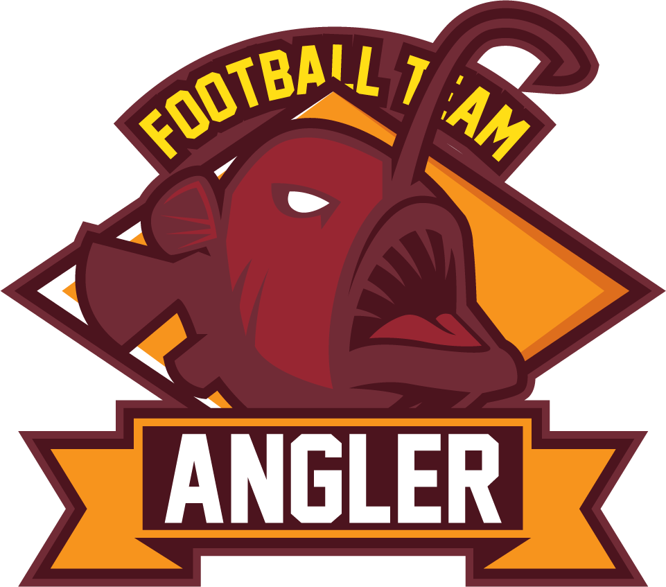 sport logo team badge featuring a fierce angler fish for a football team