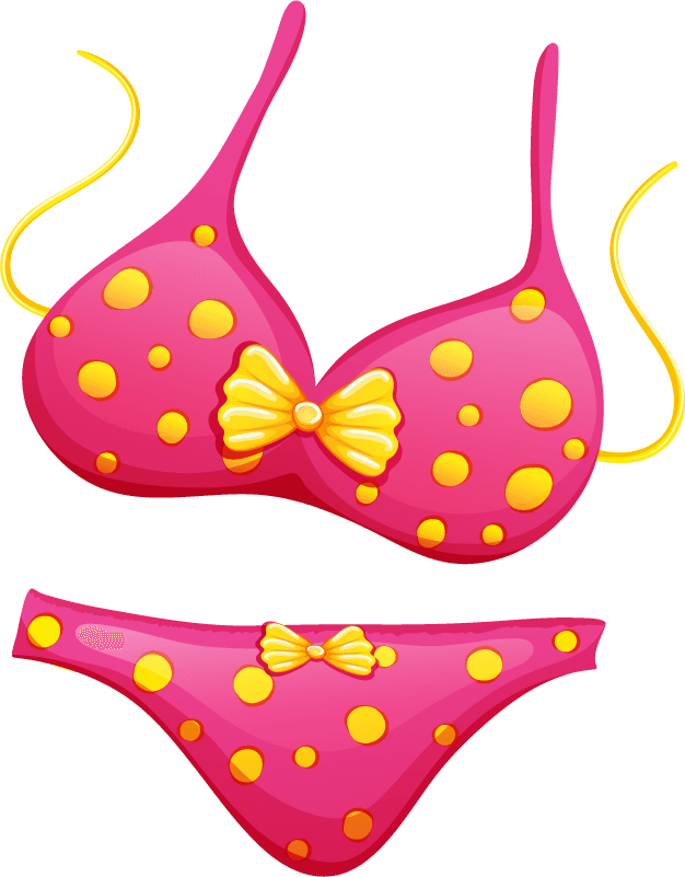 summer beach objects and cartoon characters
