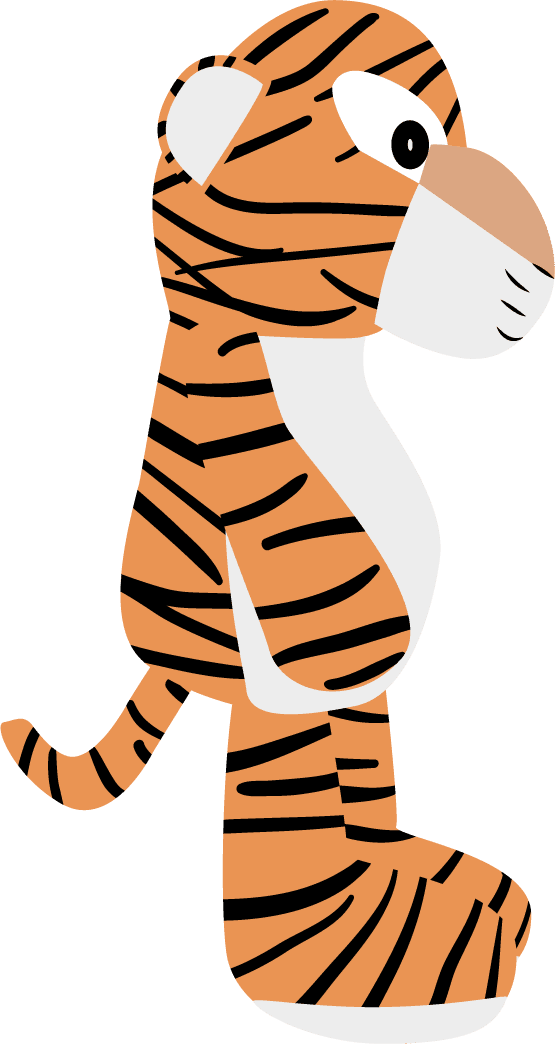 tiger cartoons in different positions