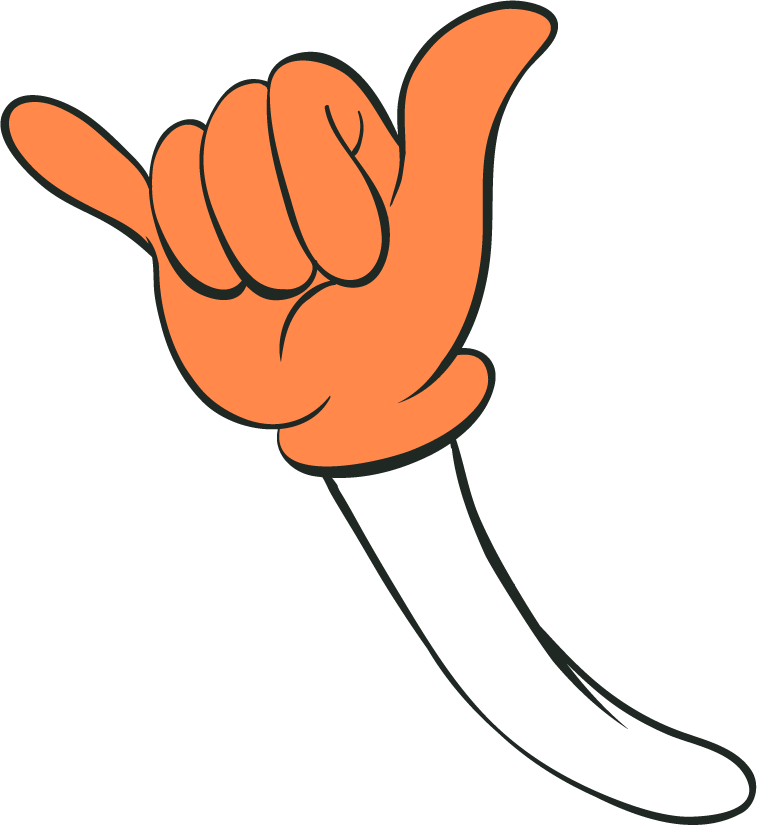 cartoon orange hands with difference pose