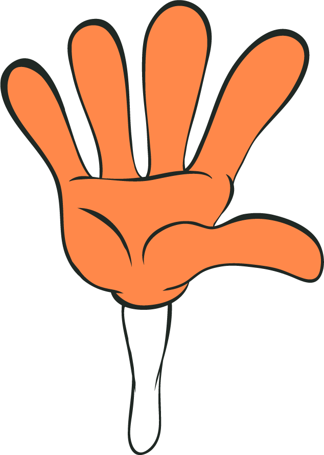 cartoon orange hands with difference pose