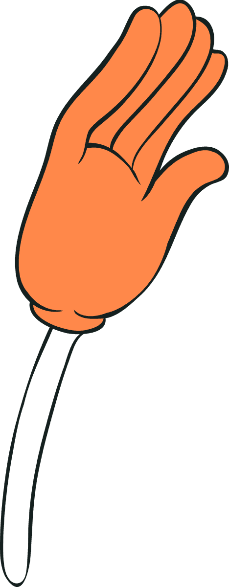 cartoon orange hands with difference pose