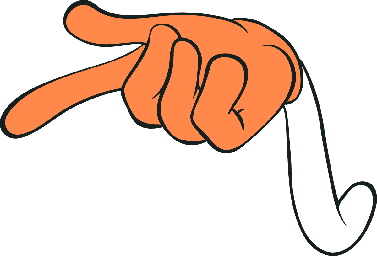 cartoon orange hands with difference pose