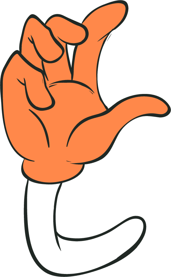 cartoon orange hands with difference pose