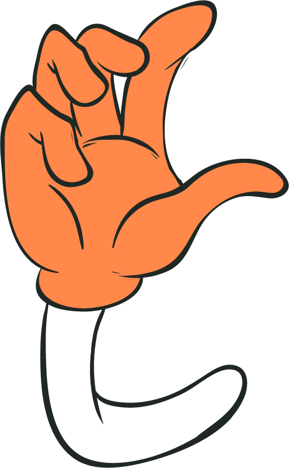 cartoon orange hands with difference pose