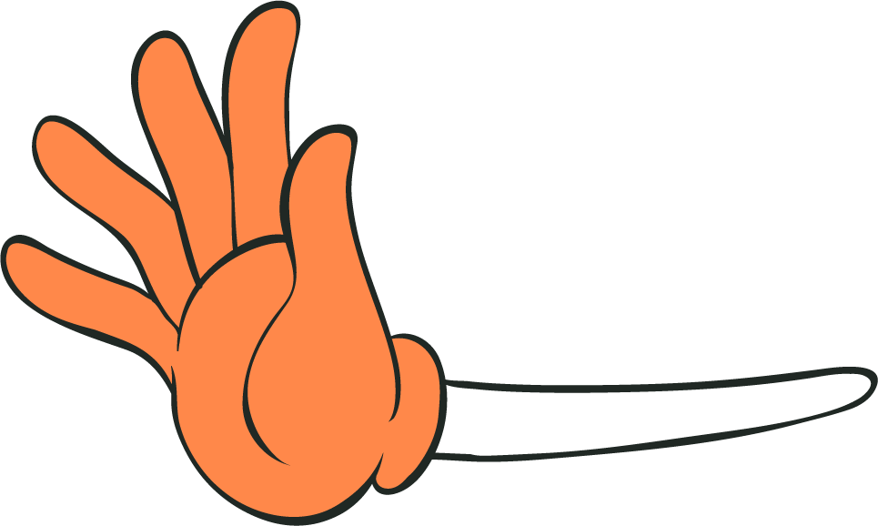 cartoon orange hands with difference pose