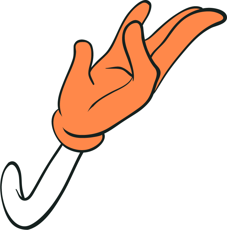 cartoon orange hands with difference pose