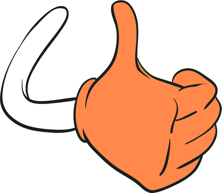 cartoon orange hands with difference pose