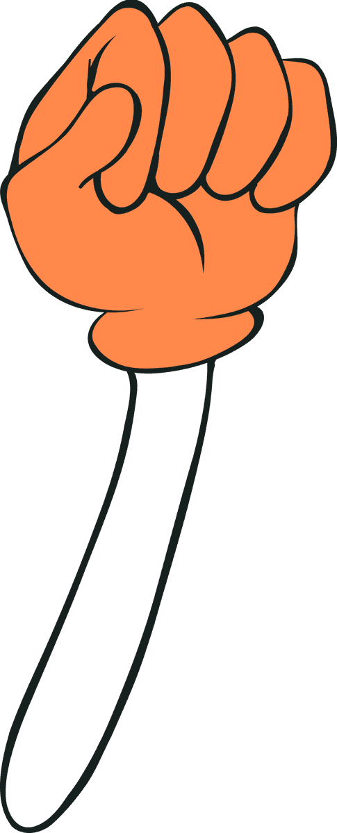 cartoon orange hands with difference pose