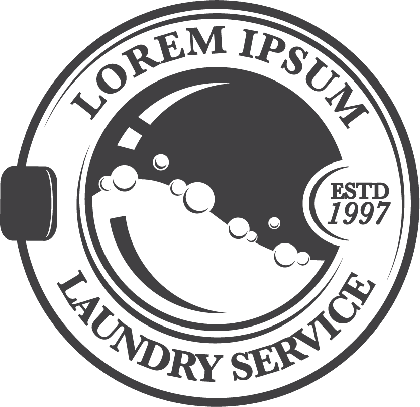 set vintage laundry emblems labels designed elements