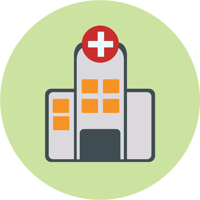 set web technology development icons for healthcare services and hospital management systems