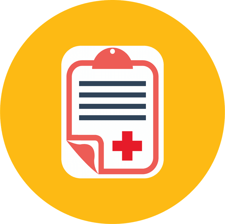 set web technology development icons for medical records management and health tracking