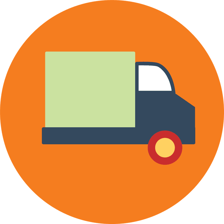 set web technology development icons for logistics and transportation solutions