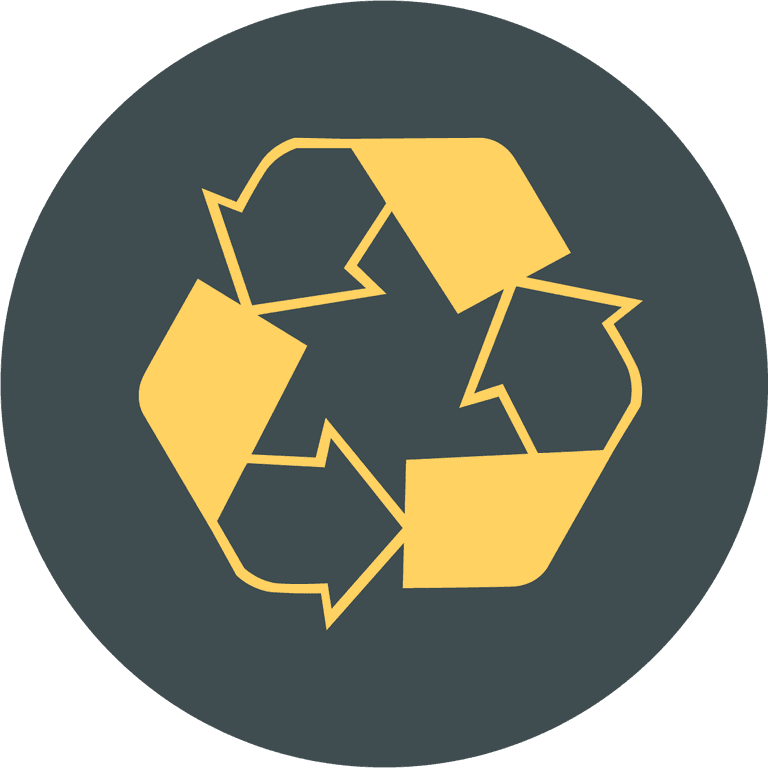 set web technology development icons featuring a modern recycling symbol for eco-friendly solutions