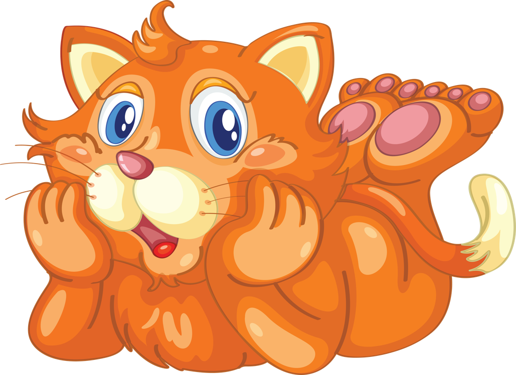 set wild animal cat in a playful and cute cartoon style for children