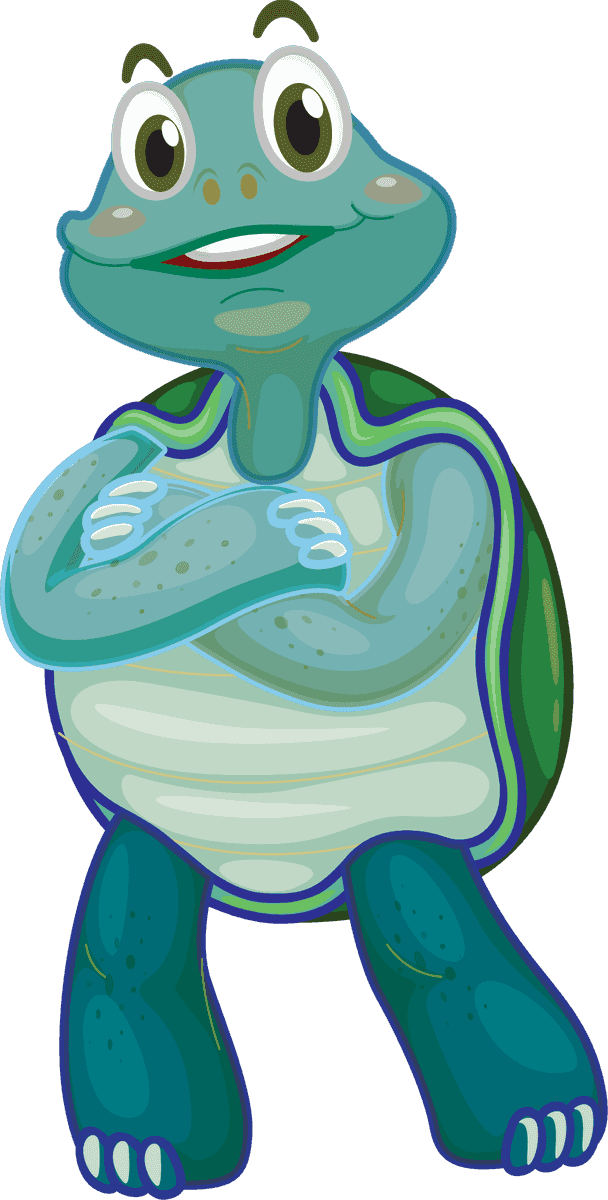 set wild animal turtle character with vibrant colors for fun educational purposes