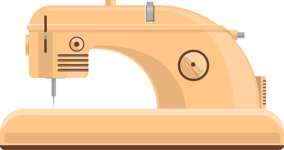 sewing machine retro objects set with vintage style and practical features for crafting
