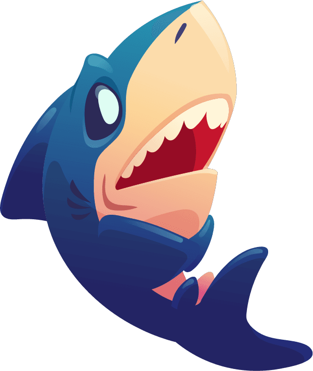 shark cute shark character with different emotions isolated white background vector