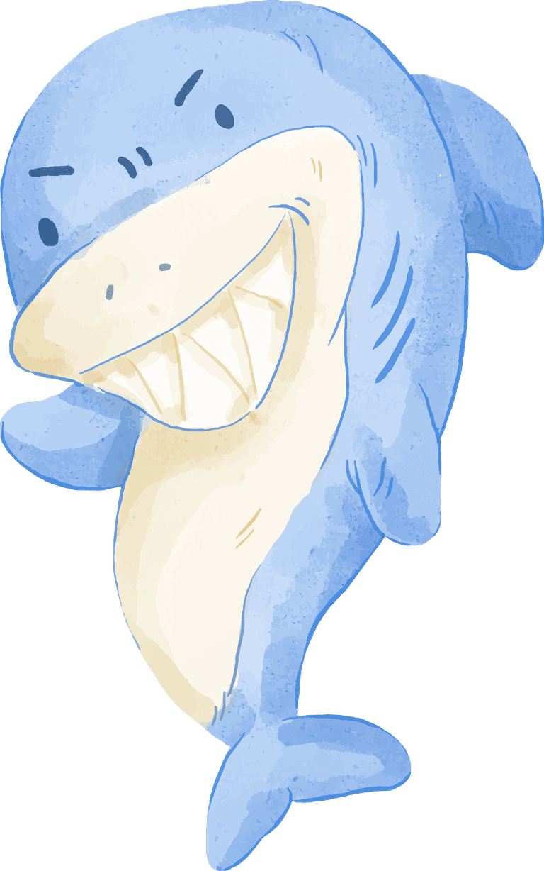 shark illustration watercolor adorable shark for