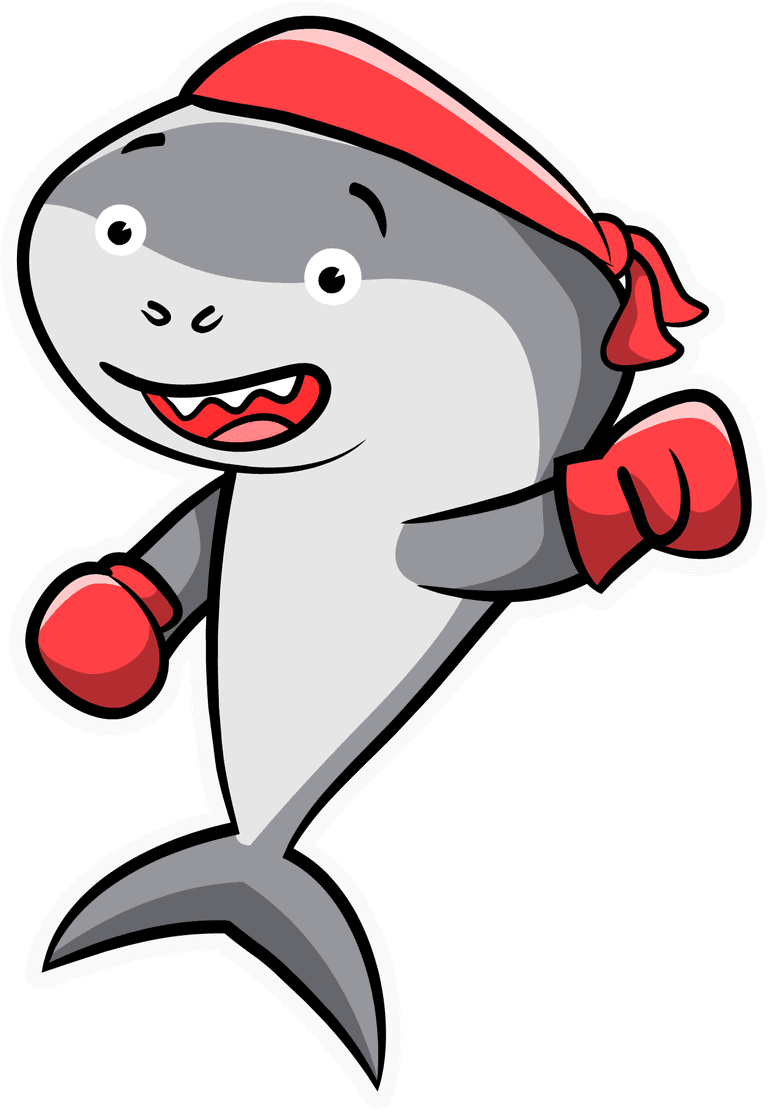 shark sea animals on round badges illustration