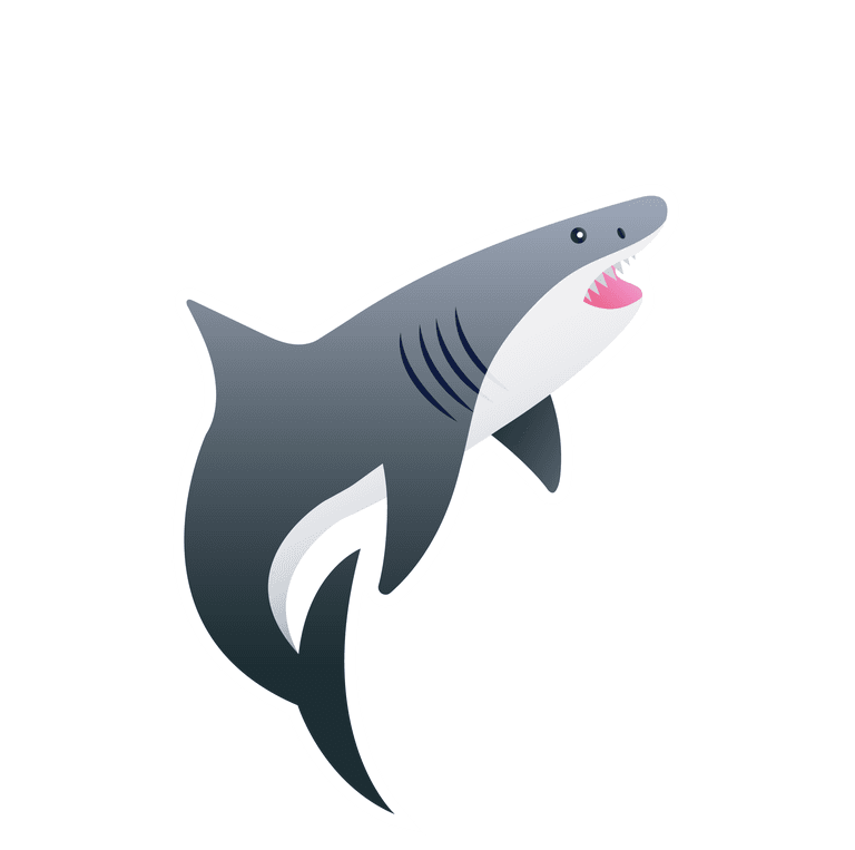 shark sea animals on round badges illustration