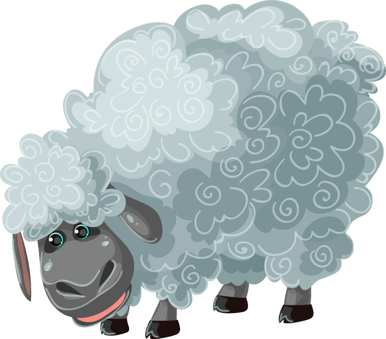 sheep cartoon farm animals set