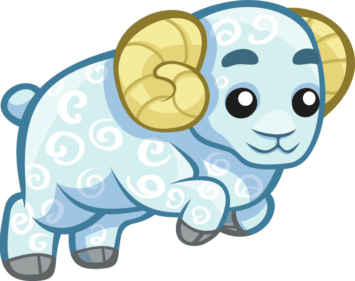 cute sheep mountain wild animals illustration for children's books and education