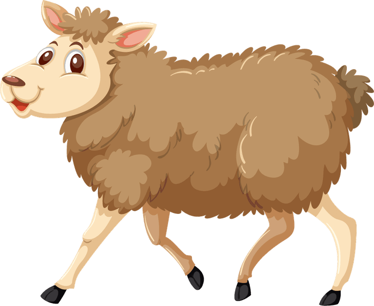sheep isolated different animals in a playful cartoon style with vibrant colors