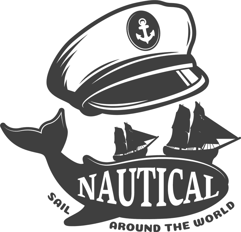 ship logo nautical emblem sail around world marine life lighthouse marine world descriptions
