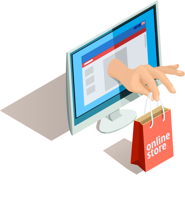 shopping e commerce isometric icons for online retail and digital marketplace solutions