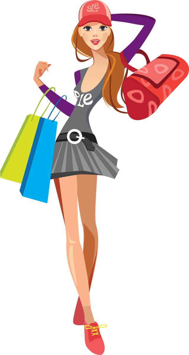 shopping girl happy fashion shopping girl