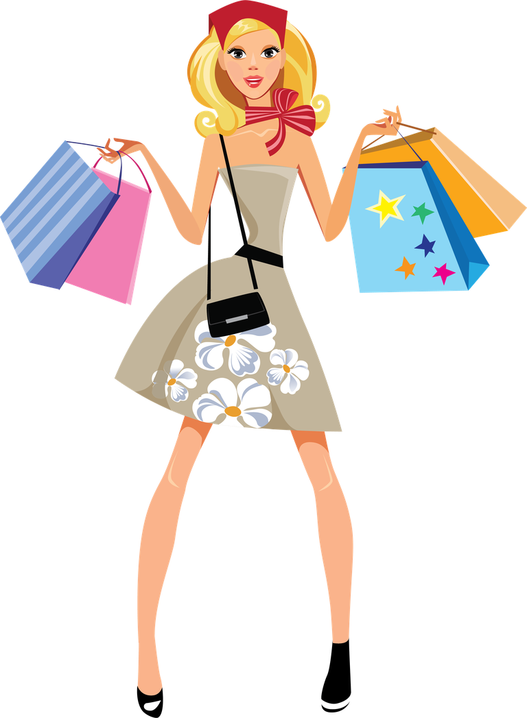 shopping girl happy fashion shopping girl