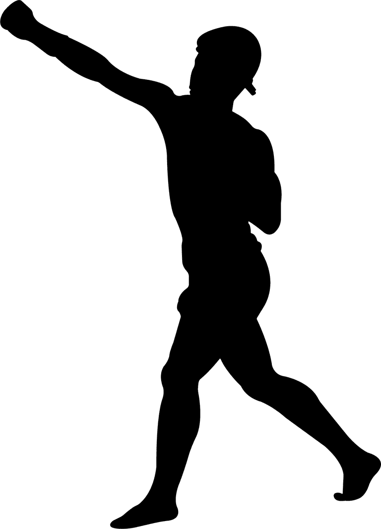 silhouette eight muay thai pose collection with different kick and punch pose vector