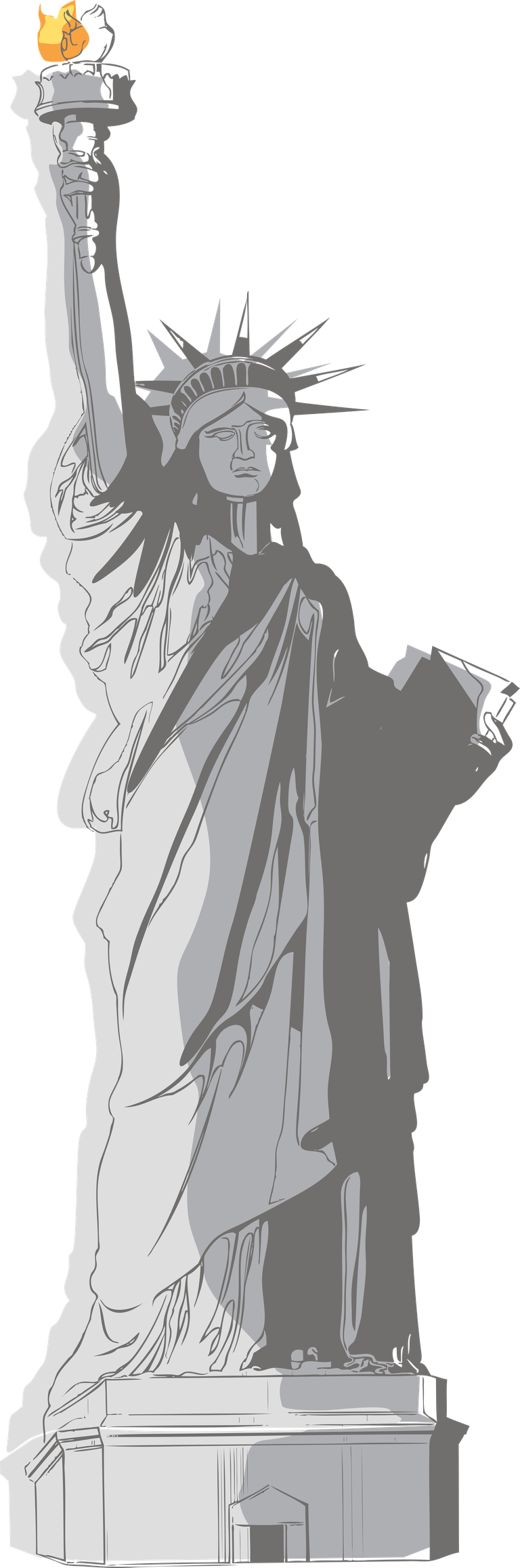 simple american symbols clipart featuring iconic statue of liberty for various projects