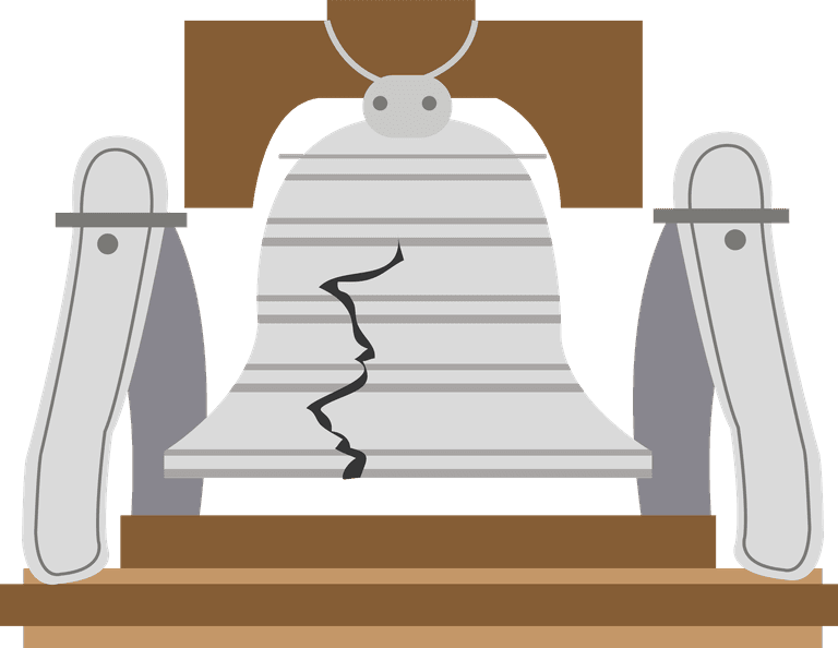 simple american symbols clipart featuring a cracked liberty bell for patriotic projects