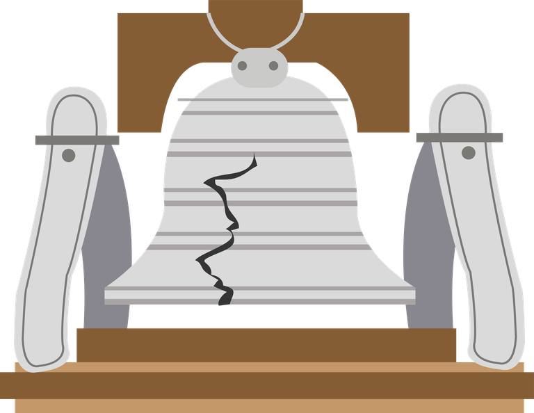simple american symbols clipart featuring a cracked liberty bell for patriotic projects